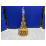Amber Hand Painted Decanter