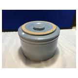 Blue Crockery 7.5" Crockery Crock W/ Lid