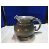 Light Grey Signed Crockery Pitcher