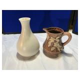 Native American Style Vase & Flower Design Pitcher