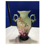 Large Handprinted Double Handled Vase