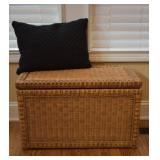Pier One Wicker Trunk w/ Accent Pillow