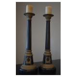 Antique-style Neoclassical Brass Candlesticks
