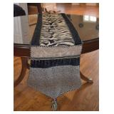 Animal Print & Velour Table Runner w/ Tassels