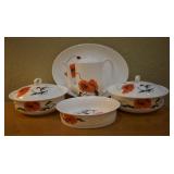 5 pcs. Wedgwood Corn Poppy Coffee Pot & Serve Ware