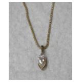 Sterling Silver CZ Pendant Necklace