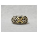 Sterling Silver & 14k Gold Ring