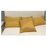 4 pcs. Golden Yellow Throw Pillows