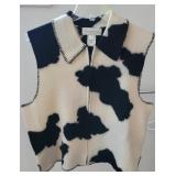 Cow Print Vest by Susan Bristol Sz L