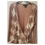 Argyle Sweater  Wrap Sz L by A. Giannetti