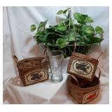 Coca-Cola Glass Mug, Baskets & Ivy