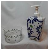 Pfaltzgraff Soap Dispenser & Dish