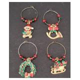 Christmas Wine Glass Charms - set of 4