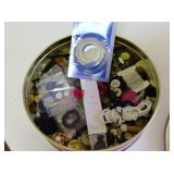 Vintage Buttons w/ Christmas Tin