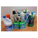 Hard Plastic Crate Full of Cleaning Supplies