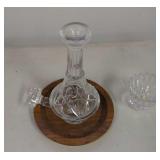 Lead Crystal Decanter & Candle Holder