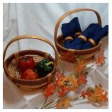 Baskets, Napkins, Wax Veggies