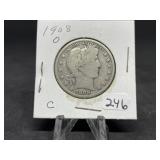 1908-O Barber Half