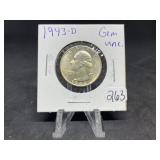 Washington Silver Quarters (Nice): 1943-D