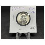 Washington Silver Quarters (Nice):   1945-D