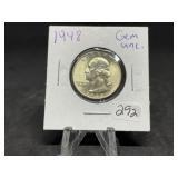 Washington Silver Quarters (Nice):   1948