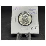 Washington Silver Quarters (Nice Condition): 1949