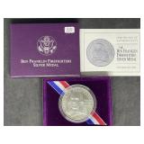 1992 Ben Franklin Firefighters Unc. Silver Dollar