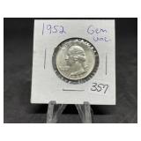 Washington Silver Quarters (Nice Condition): 1952