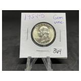 Washington Silver Quarters (Nice Condition):1954-D