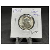 Washington Silver Quarters (Nice Condition): 1955