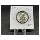 Washington Silver Quarters (Nice Condition): 1957