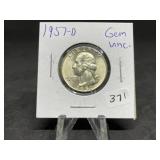 Washington Silver Quarter (Nice Condition):1957-D