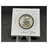 Washington Silver Quarters (Nice Condition): 1959