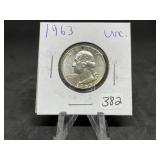 Washington Silver Quarters (Nice Condition): 1963