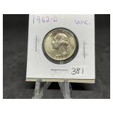 Washington Silver Quarter (Nice Condition):1962-D