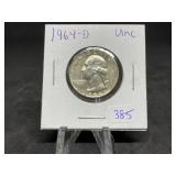 Washington Silver Quarters (Nice Condition):1964-D