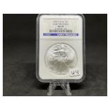 2008 Silver Eagle (Early Release  NGC MS69 Holder)
