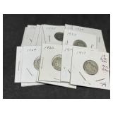 19 pcs Different Date Mercury Dimes