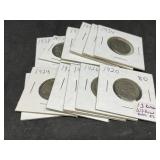 13 pcs Different Date Buffalo Nickels
