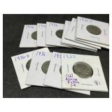 12 pcs Assorted Buffalo Nickels