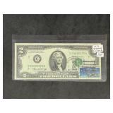 Series 1976 Green Seal $2 with Bicentennial Stamp