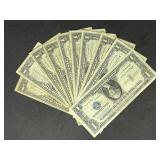 (10)  1957 $1 Silver Certificates