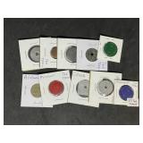 Lot of (10) different tax tokens