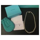Tiffany & Co. Graduated Bead Ball Necklace .925 St