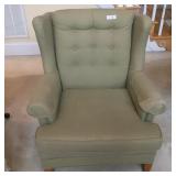 Green Wing Back Chair, Good Condition