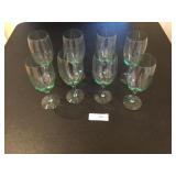 (8) Green  Piece Glassware 7.5 inch