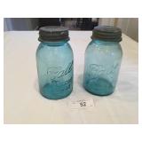 Two #15 Blue Ball Jars