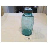 One #5 Half Gallon Blue Ball Jar