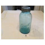One #12 Half Gallon Blue Ball Jar