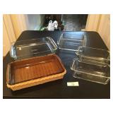 Pyrex Baking Pans, 9X13, 11.75X7.25, 8X8, (2) 8.5X